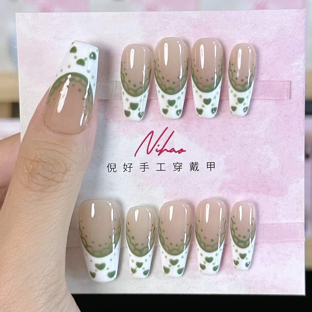 Nihao家复古绿丝绒纯手工穿戴甲【no退no换】