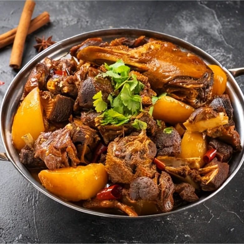 东北铁锅炖大鹅商用酱料鸡公煲地锅鸡何美延女儿