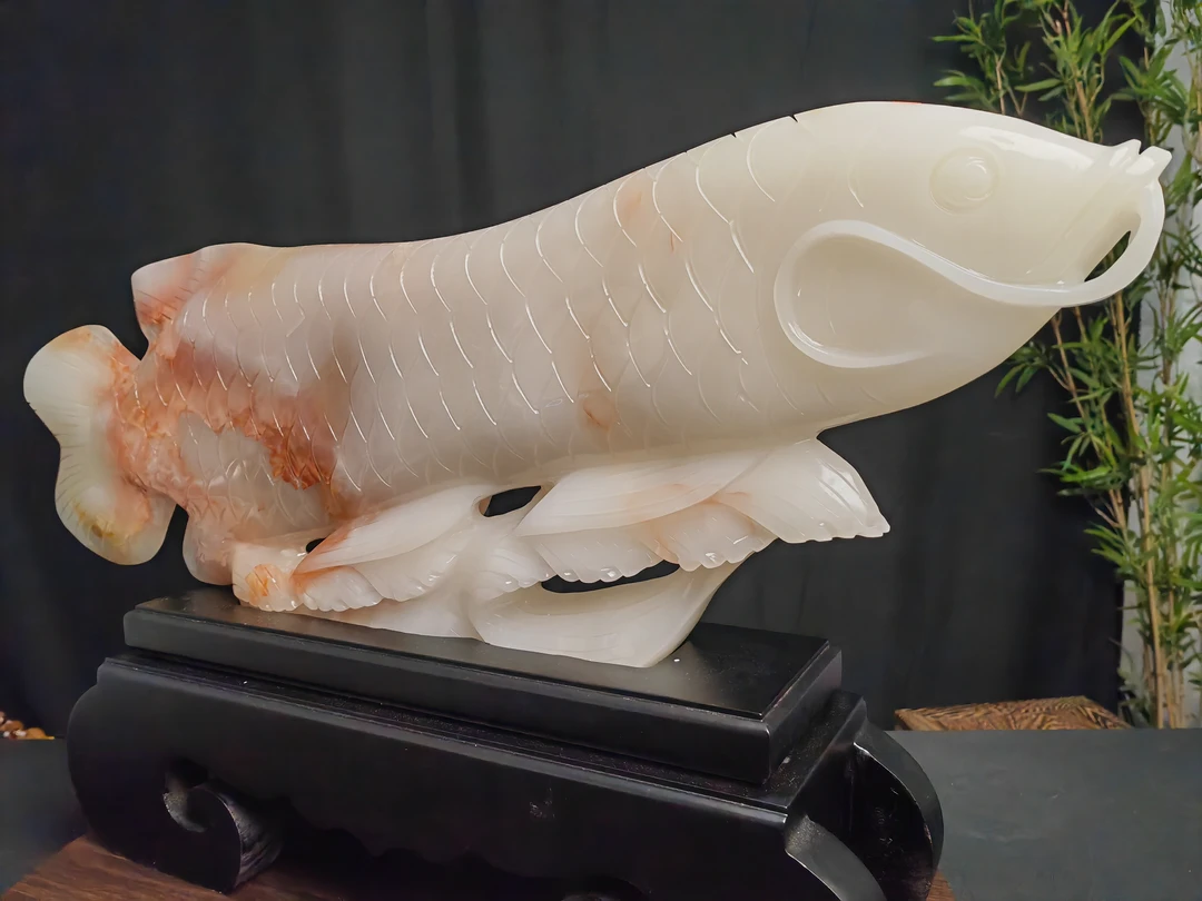 锦鲤家居摆件客厅卧室玄关摆件奇石观赏石送礼佳品孤品（付米连接）