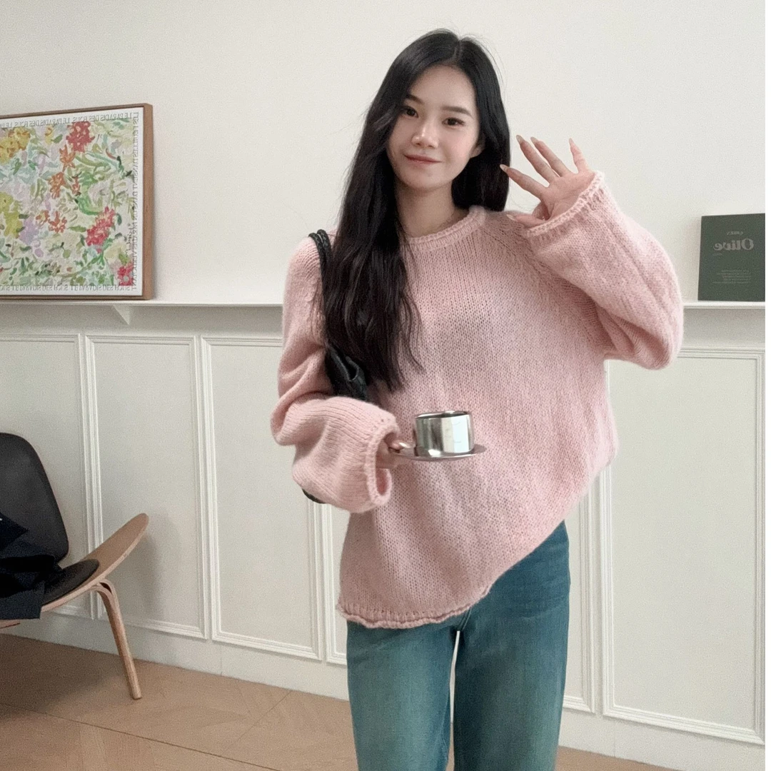「方圆·芝芝桃桃」2024秋冬新款慵懒风套头毛衣