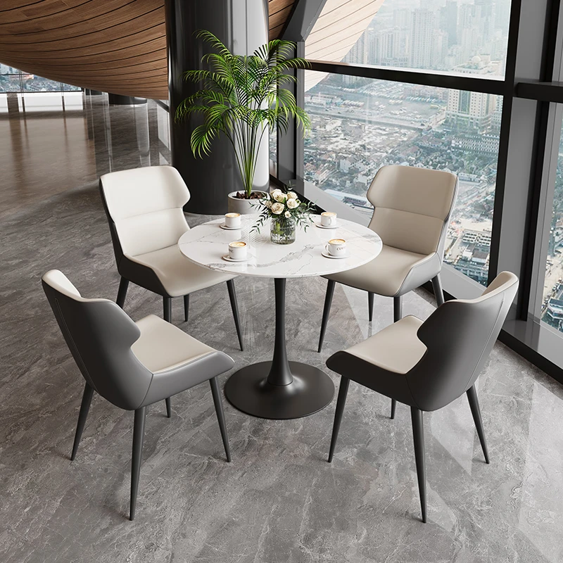 洽谈接待桌椅简约组合会客办公休闲谈判茶桌圆桌喇叭桌娃娃椅
