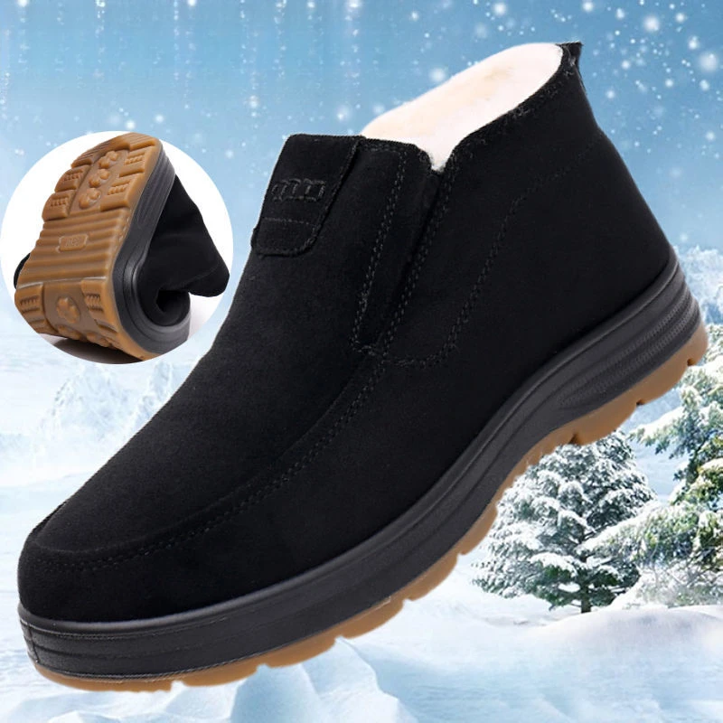 冬季老北京布鞋男棉鞋加厚保暖防滑软底中老年东北爸爸老人棉靴