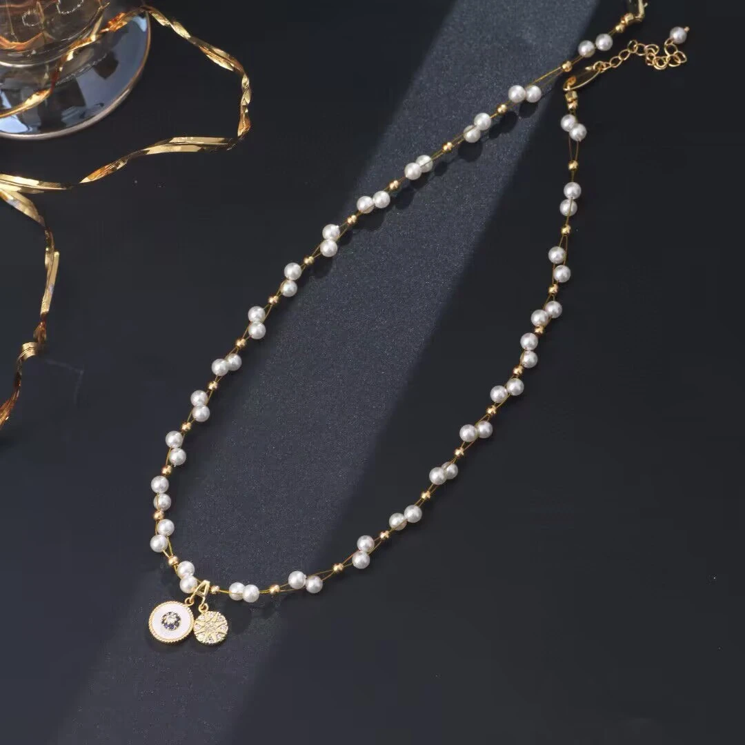 铜合金手链 《货号8185》双层满天星项链