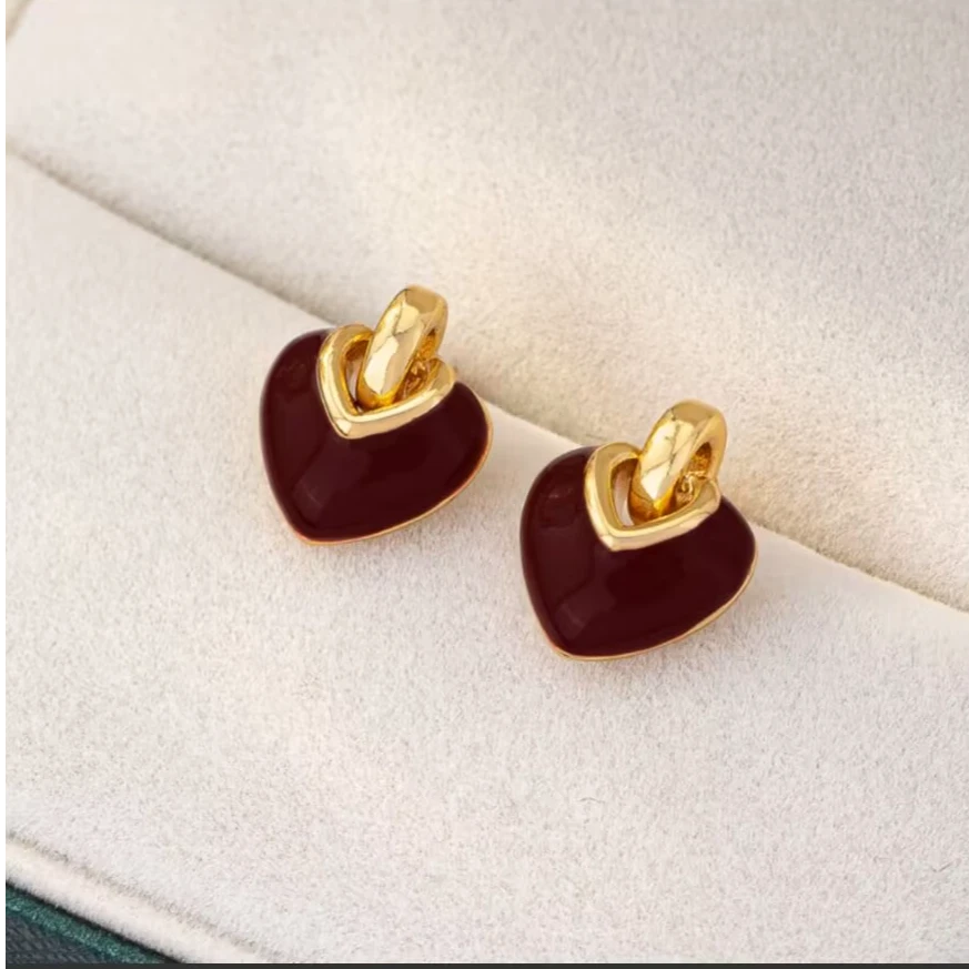 铜合金耳饰 《货号8406》  桃心吊坠