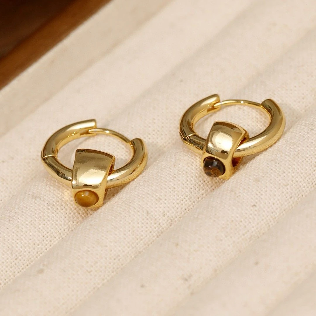 铜合金耳饰 《货号6085》双戴百搭简约耳环