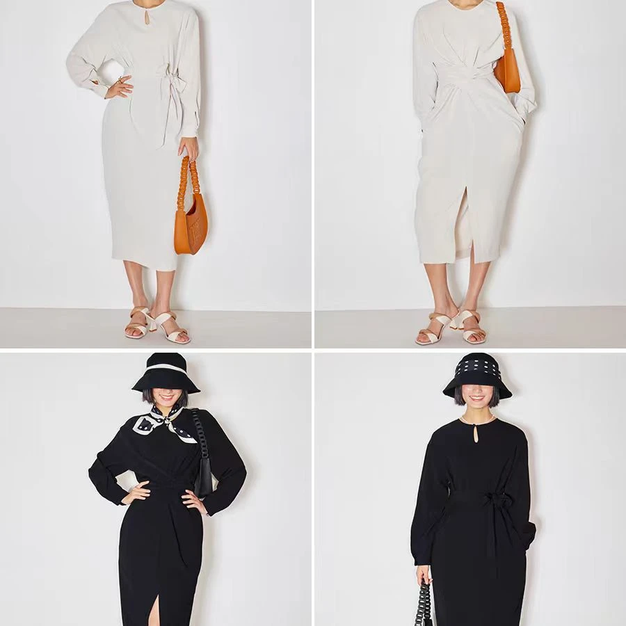 【轻奢小众】时尚通勤多种穿法绑带连衣裙微瑕
