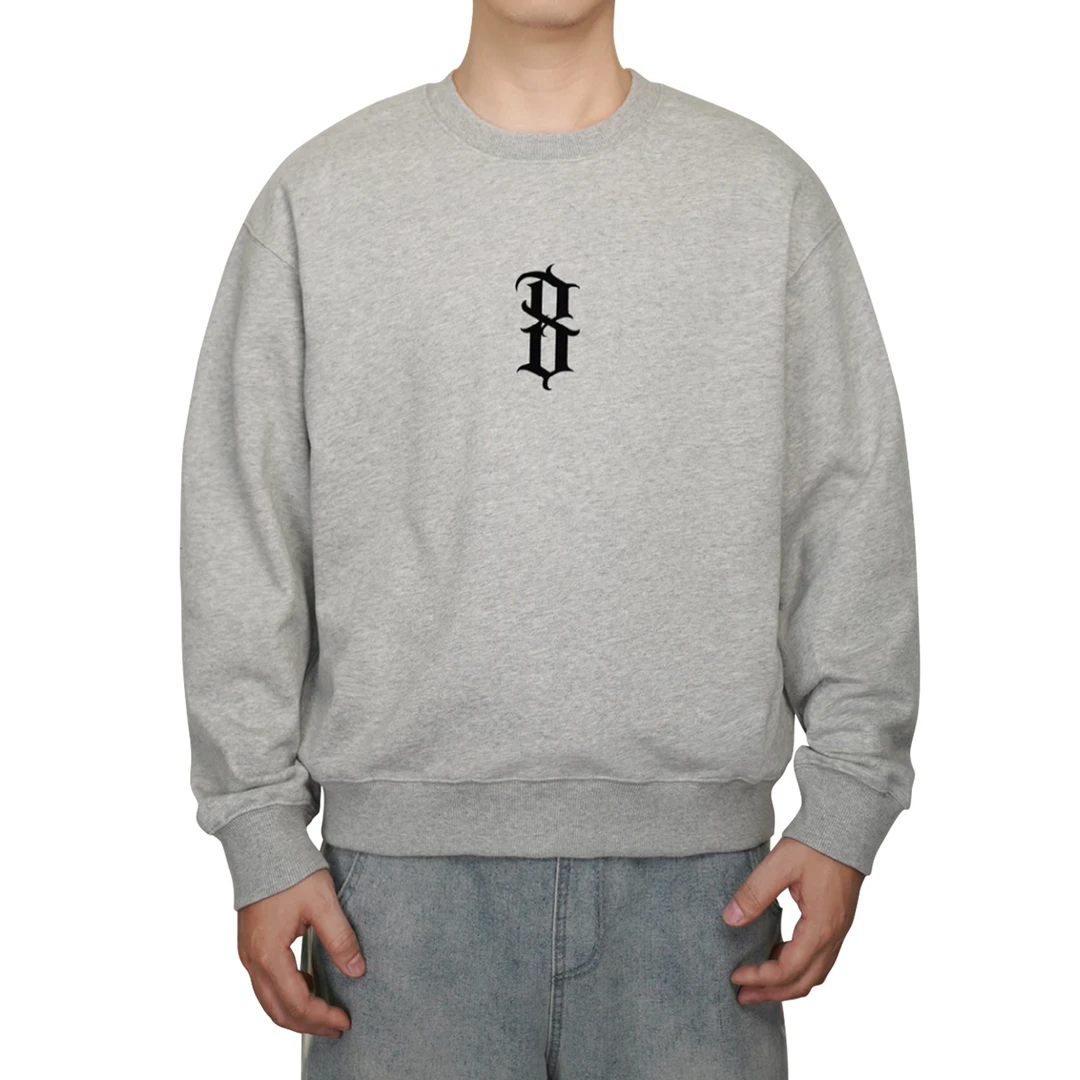 JUOILLAR短宽版405g重磅长袖圆领卫衣秋季男上衣时尚情侣百搭卫衣