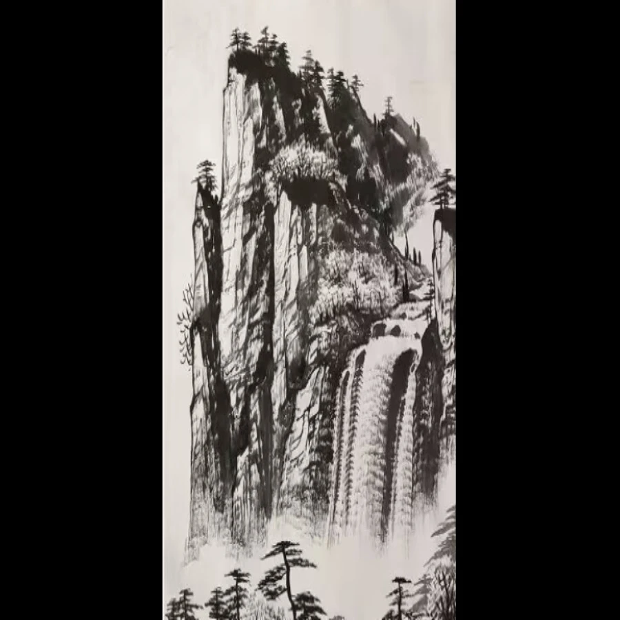 宁建华画山和瀑布教程