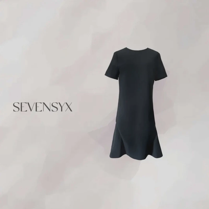 【鱼尾小黑裙】SEVENSYX 24夏 法式 连衣裙  高定 高奢 显瘦 透气