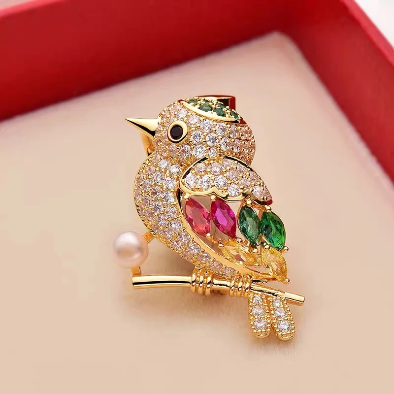 铜合金胸针 【喜上眉梢】高档精致满钻迷你胸针百搭防走光饰品160