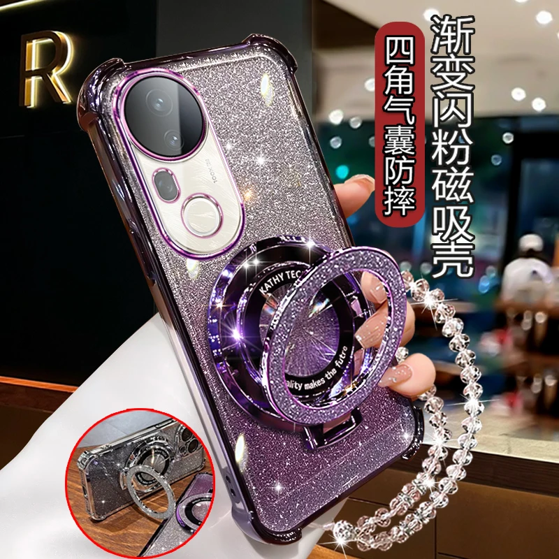 适用VIVOs20pro手机壳镜头全包s20por微曲屏5G闪粉软壳V2430A防摔