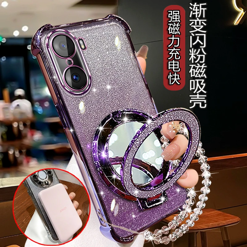 新款荣耀60手机壳防摔LSA-AN00 镜头全包HONOR60软壳网红镜子支架