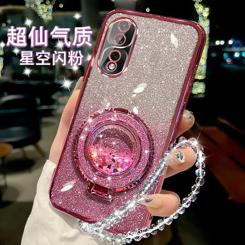 华为荣耀90曲屏手机壳带支架REA-AN00高颜值honor90pro防摔磁吸套