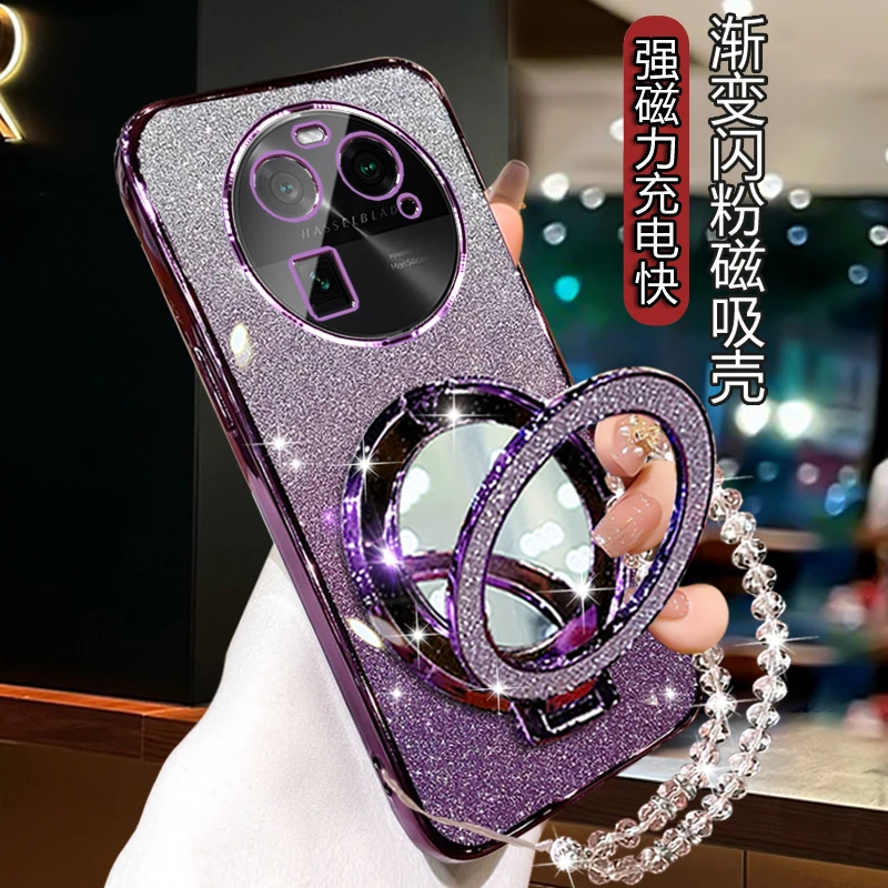 Oppofindx6手机壳软胶透明防摔OPPOFindx6闪粉支架fdx6外壳PGFM10