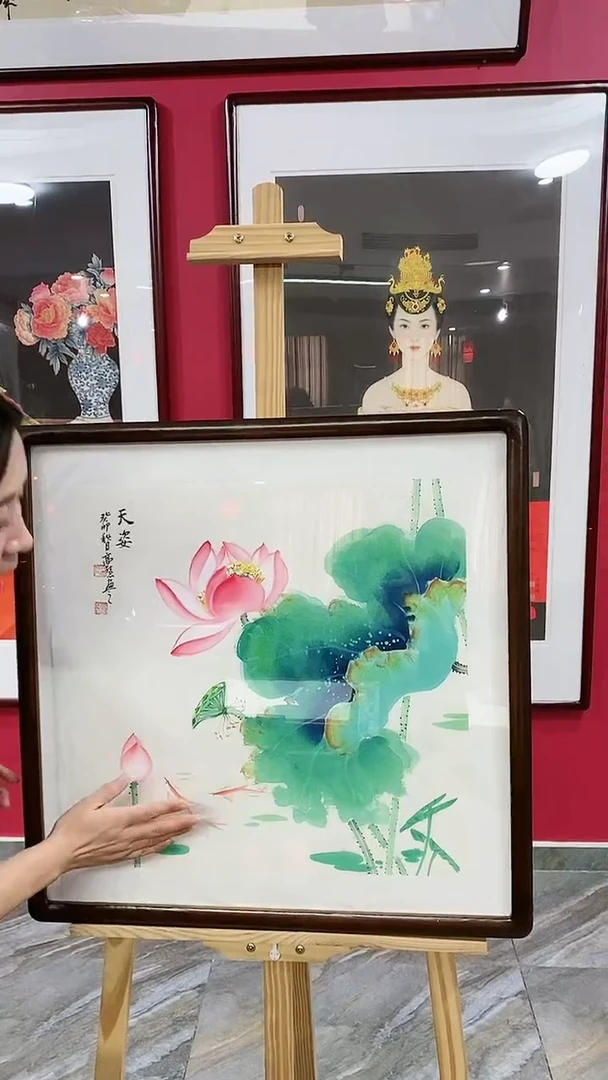 【闪购商品】绘画浮力高慧荷花50*50不带框随机收