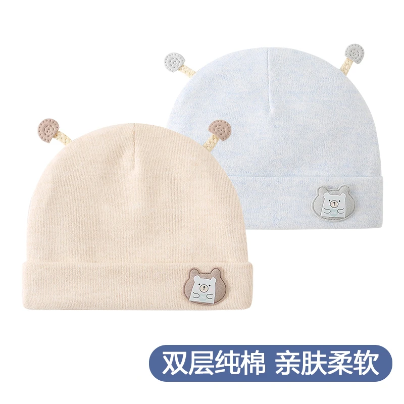 新生婴儿儿帽子春秋冬季初生胎帽0一3月纯棉秋冬婴幼儿男女宝宝帽