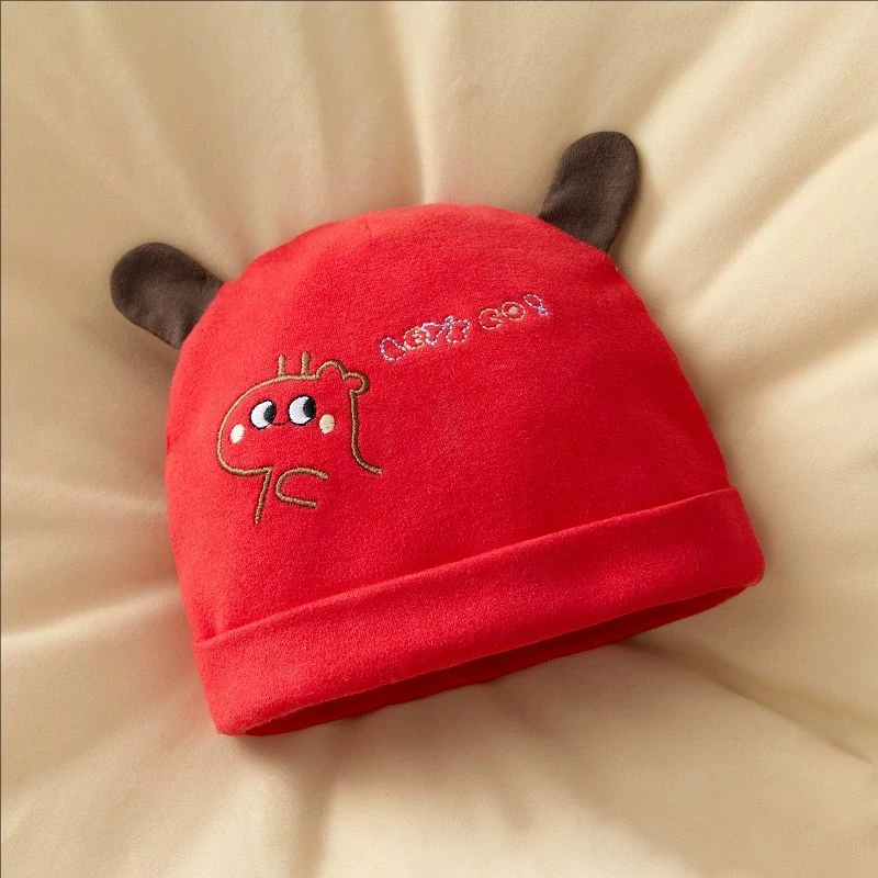 婴儿帽子秋冬季新生儿0到3月宝宝纯棉无骨初生小月龄囟门可爱胎帽