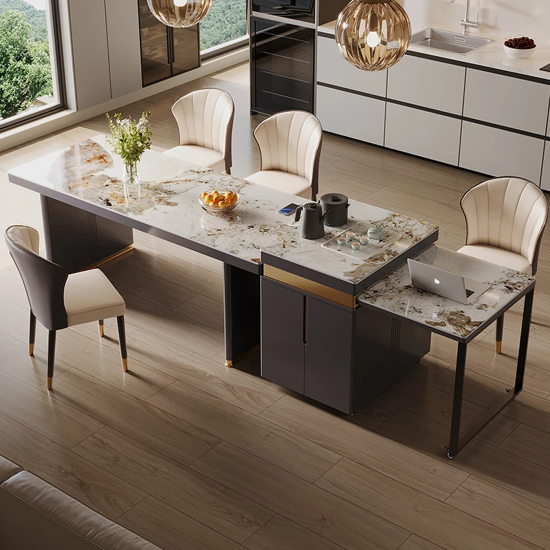 凡创佳品岛台加餐桌一体现代简约家用导台潘多拉岩板多功能组合