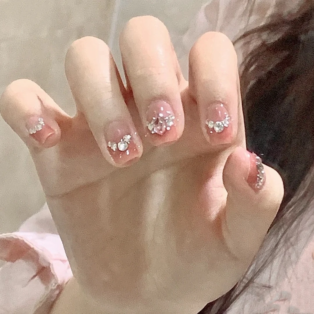 格格小屋春夏新品美甲贴片粉色气质手工穿戴甲温柔公主假指甲贴片