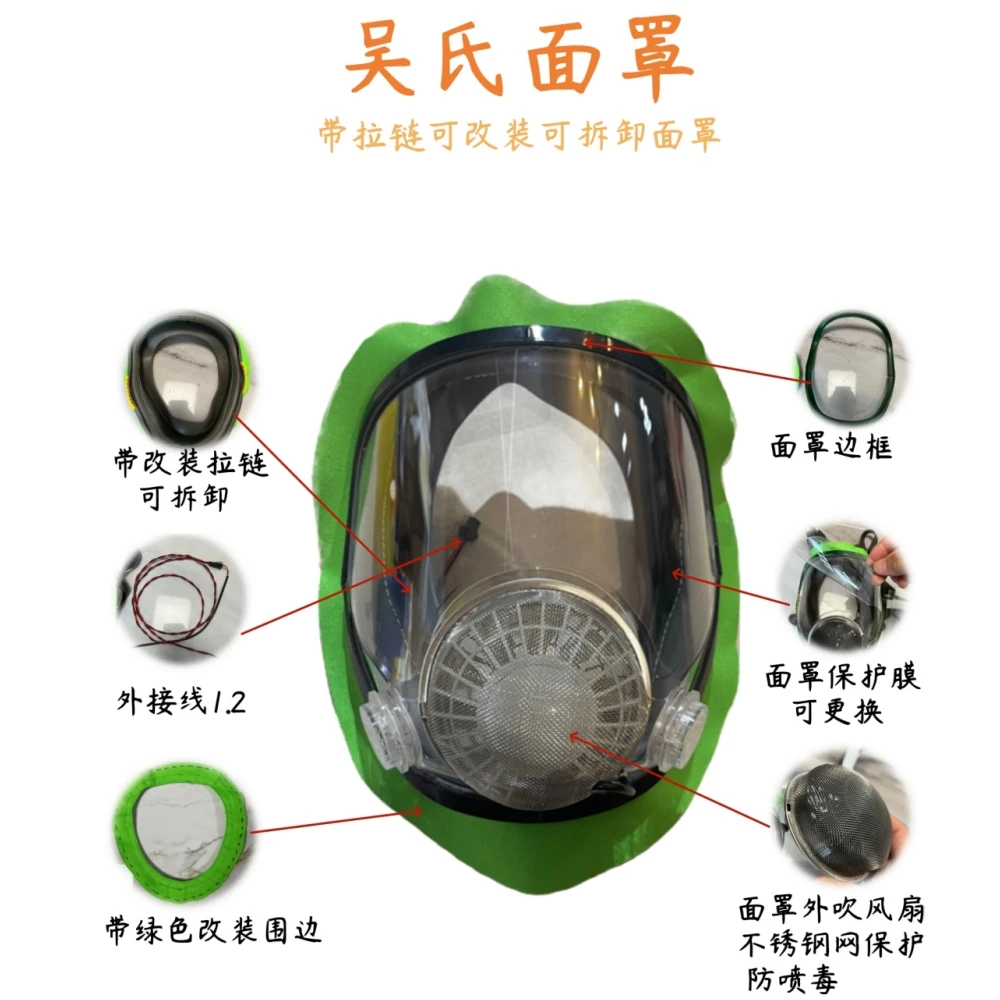吴氏防马蜂服高清面罩新款防水防起雾可改装马蜂服通用防喷毒刮花