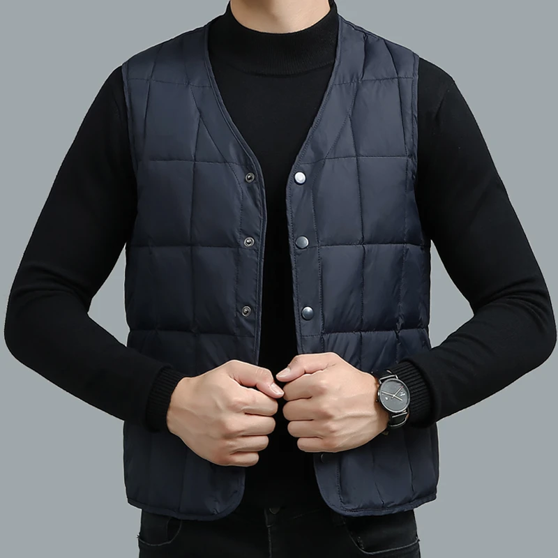 2024秋冬季男士马夹内外穿暖背保暖内胆坎肩加厚羽绒马甲中老年冬