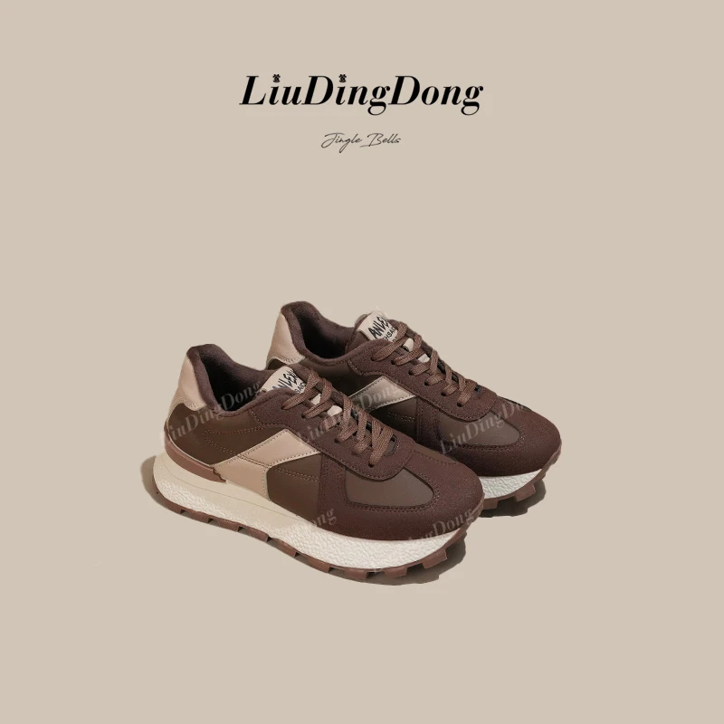 【刘叮咚女鞋】冬季增高秋季2024新款时尚百搭厚底运动跑步鞋加绒XL
