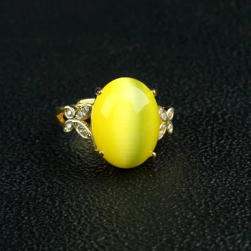 钨合金珐琅戒指 【甄选优品】金色 玉藏 镶嵌戒指 M来 玉 DIY戒子