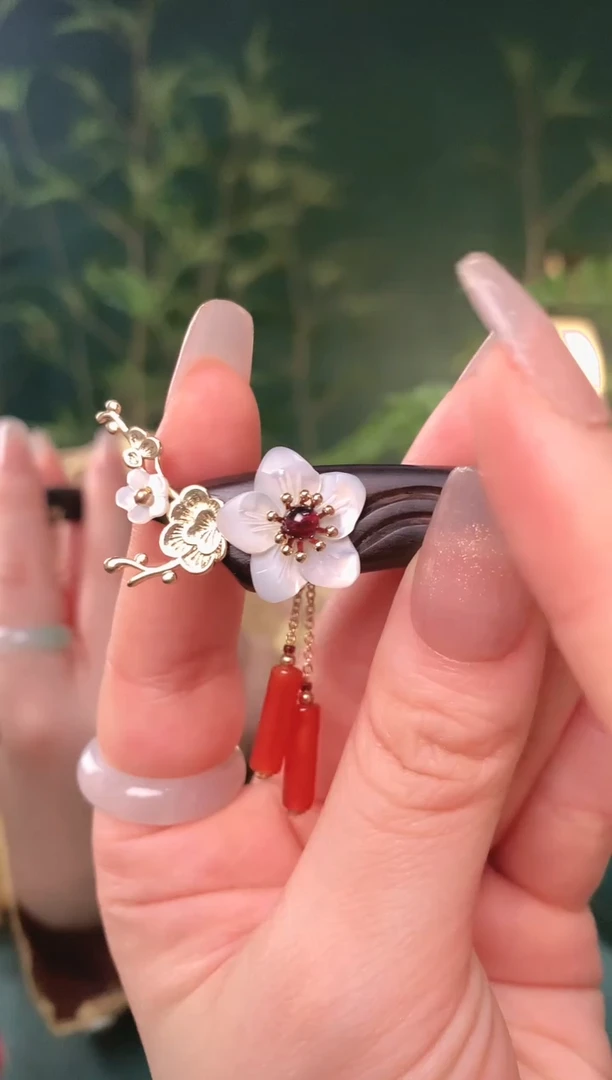 【闪购商品】玛瑙/玉髓发饰合金挽情丝【发簪】