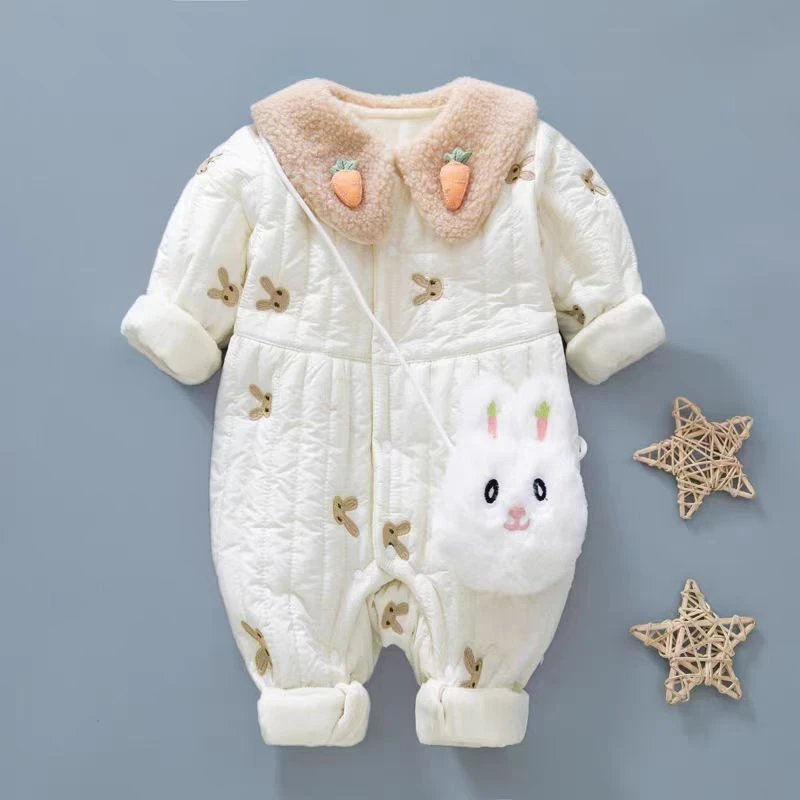 加绒小兔子挎包秋冬薄棉