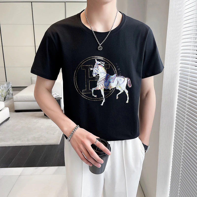 【新店福利品】男士丝光棉潮牌T恤 重工亮面冰爽棉