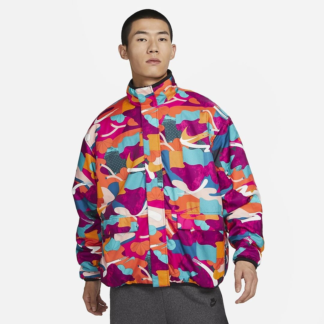 Nike耐克2023新年款男子CNY两面穿穿仿羊羔绒夹克外套 FD4057-010