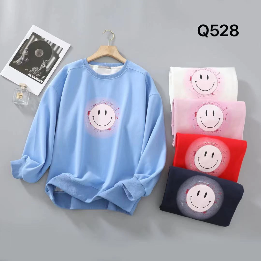 Q528 A-8 笑脸印花圆领卫衣