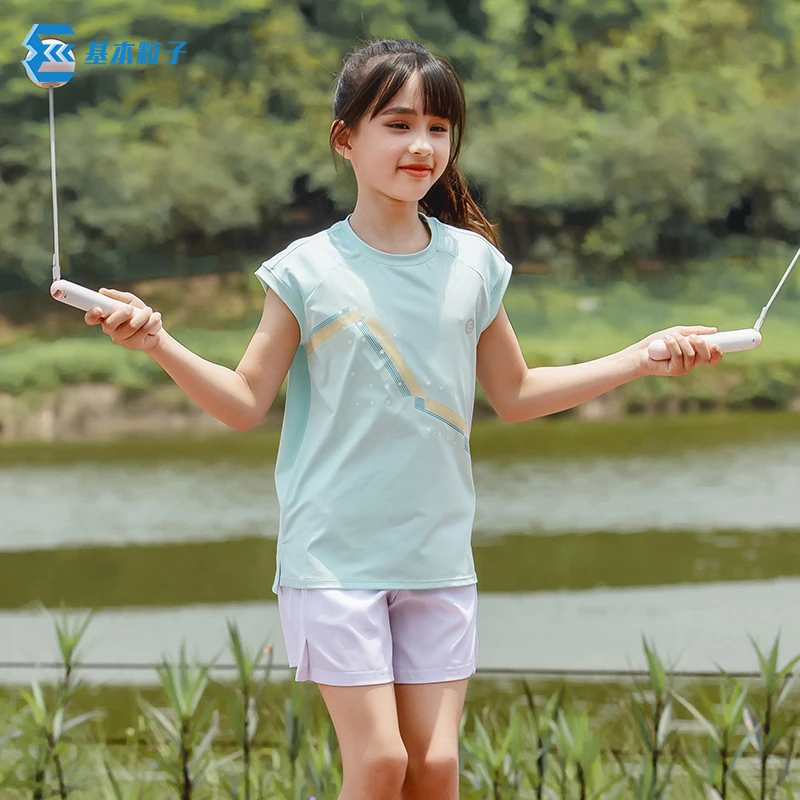 女童运动背心无袖T恤儿童速干衣2025夏季透气训练服中大童休闲服