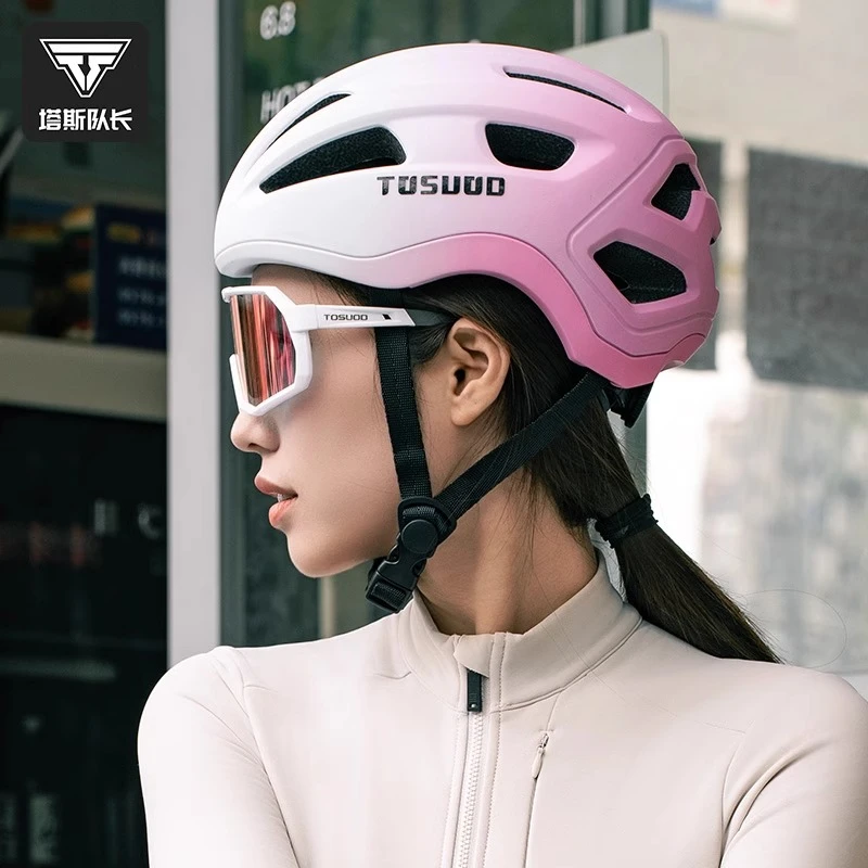 塔斯队长自行车头盔女一体透气山地公路车骑行盔男安全帽单车装备
