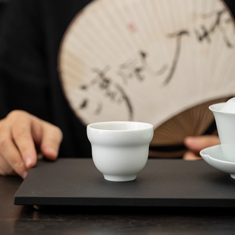 影青主人茶杯品茗杯功夫家用茶具葫芦单杯喝茶杯陶瓷小号仿古茶杯