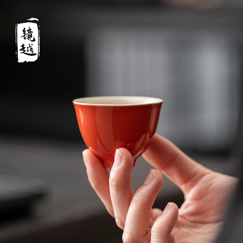 镜越故宫红茶杯品茗杯陶瓷中式功夫茶具家用个人喝茶杯单杯主人杯