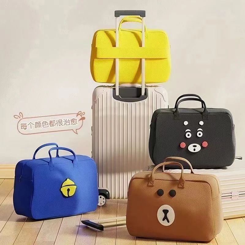 学生休闲毛毡手提包新款大容量收纳包简约百搭时尚大手提带