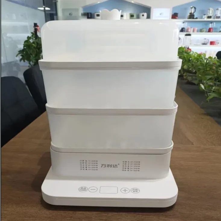 万利达电蒸锅透明可视多功能保温蒸菜大容量三层电蒸锅1