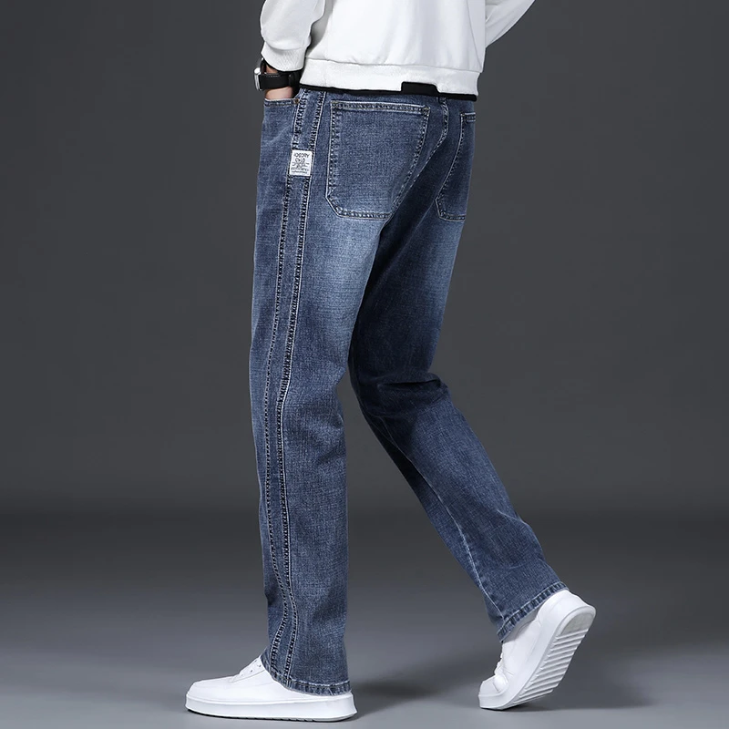 雀里 牛仔裤男士潮牌宽松直筒长裤子新款弹力休闲裤子大码百搭
