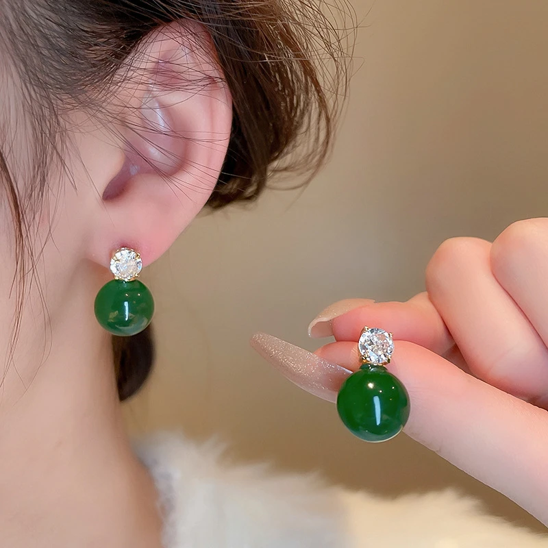 合金耳饰 新中式纯银耳环轻奢高级感耳钉气质耳饰秋冬高级感通勤