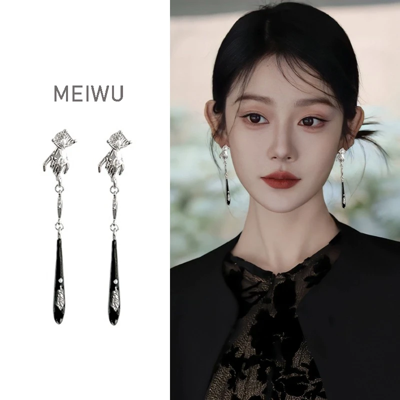 合金耳饰 新中式清冷感耳环复古无耳洞古风设计感旗袍耳饰ins耳坠