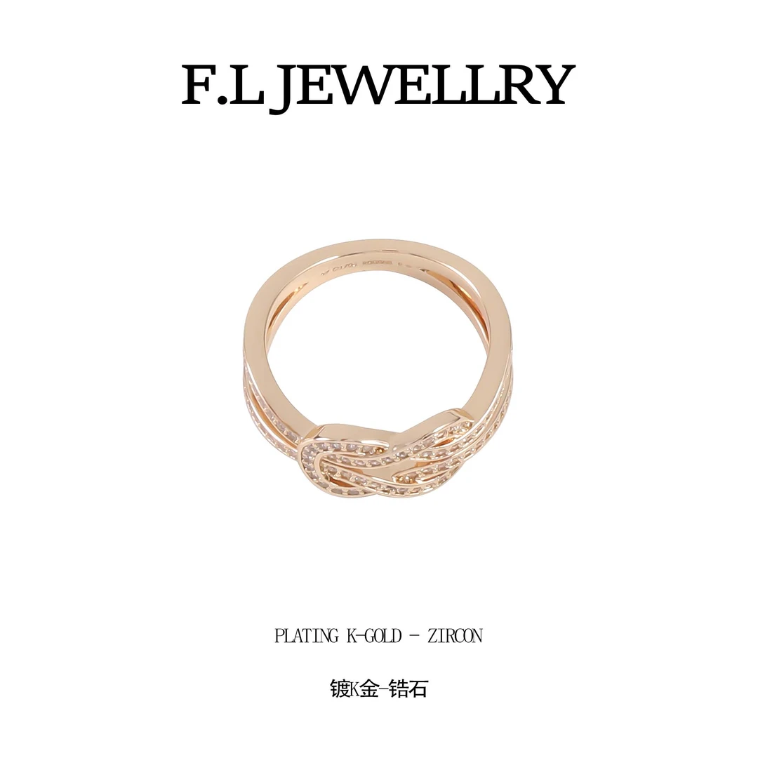 铜合金锆石戒指 CNC精工 轻奢经典色拉环系列戒指  R082