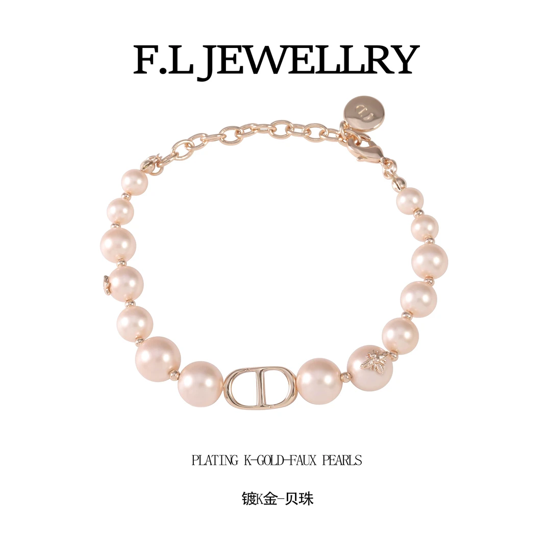 铜合金仿珍珠手链 轻奢蜜蜂珠珠百搭气质手链  F187