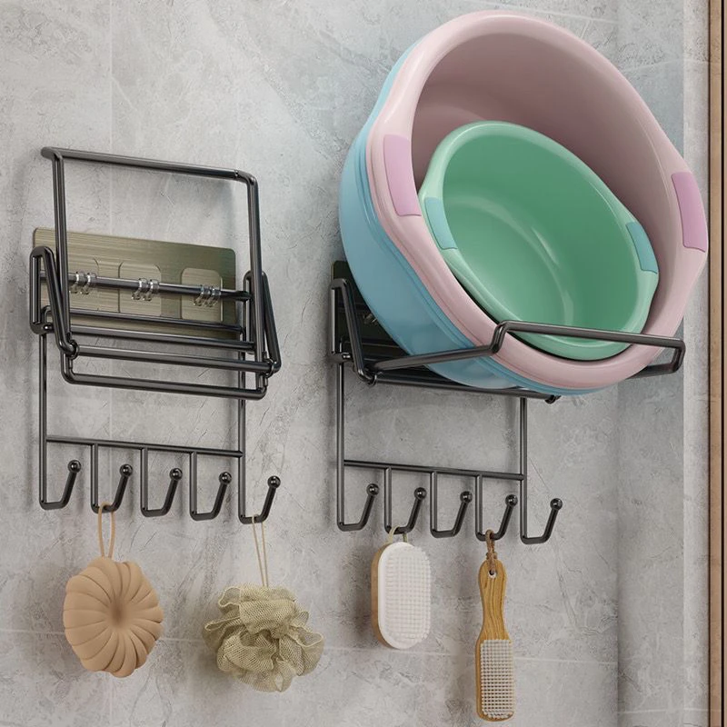 【可折叠】脸盆架免打孔浴室不锈钢脸盆收纳架挂钩壁挂免打孔置物架