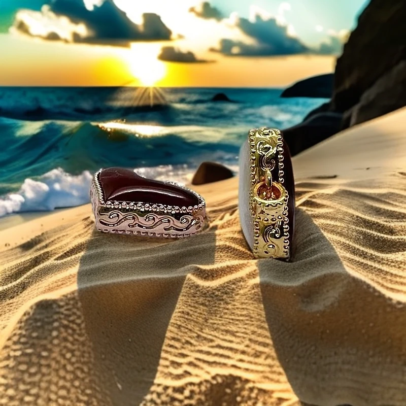 18K金镶嵌白贝母红玛瑙双面爱心吊坠 不含链K黄K枚可选多样性发一