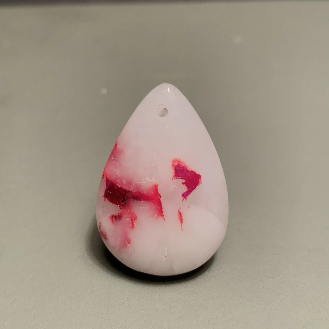 天然辰砂水晶包砂精品吊坠女款正水滴稀有吊坠