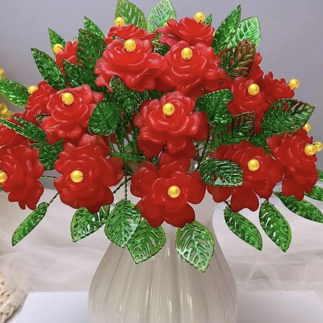 【无花瓶】手工DIY新款牡丹花材料包绿叶牡丹花手工花朵制作