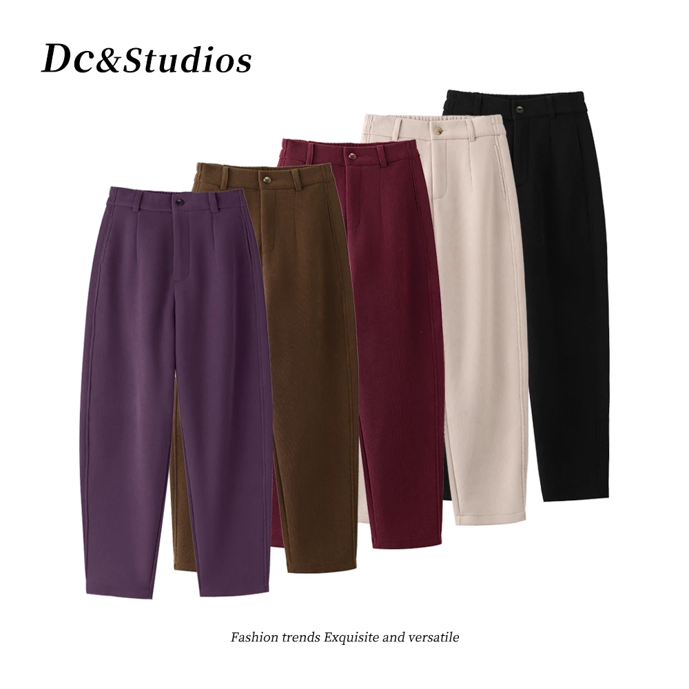 【绵羊毛蚕丝休闲裤】02GY24新款绵羊毛蚕丝休闲裤女1827