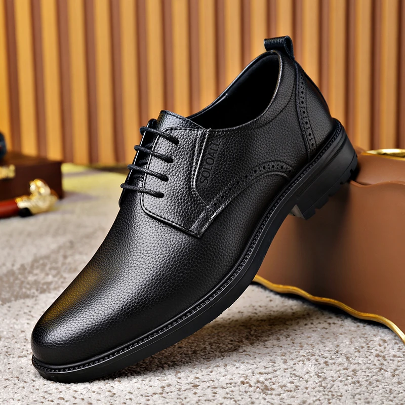 新款男士商务套脚皮鞋透气休闲皮鞋一脚蹬懒人皮鞋防滑驾车鞋