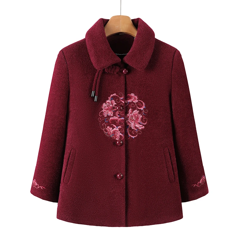 中老年女装冬季老人衣服妈妈冬装外套加绒2024新款秋冬大衣老年人